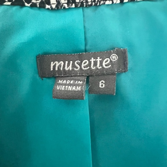 Musette Snake Skin Pattern Jacket Lined Ruched Sleeve Size 6 - Picture 4 of 5